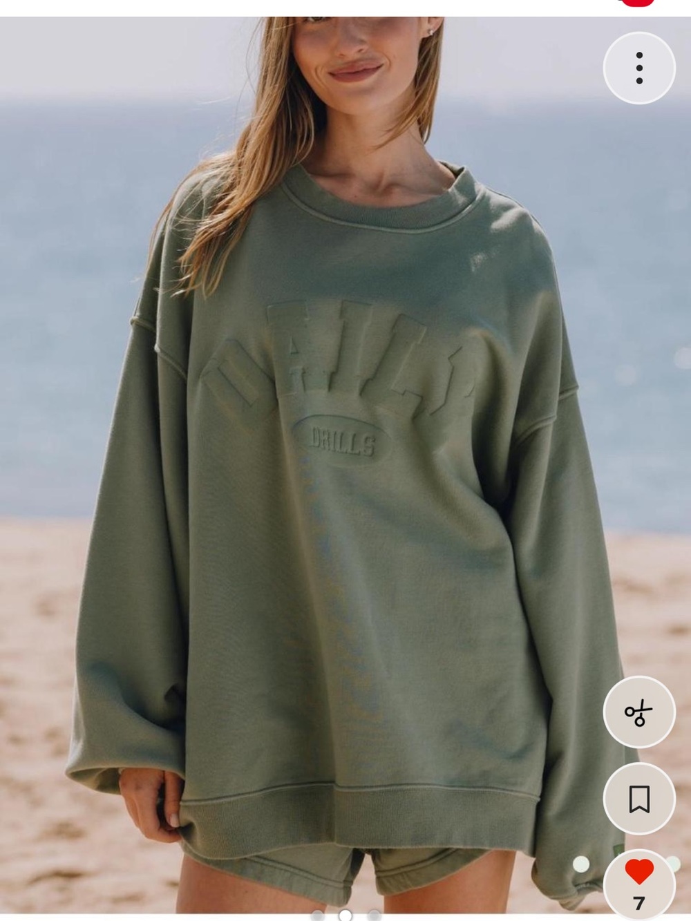 Daily Drills NWT Oversized daily crew Green Crewneck Sweatshirt